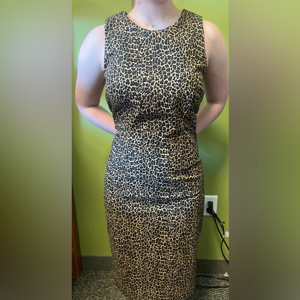 J Crew leopard print dress